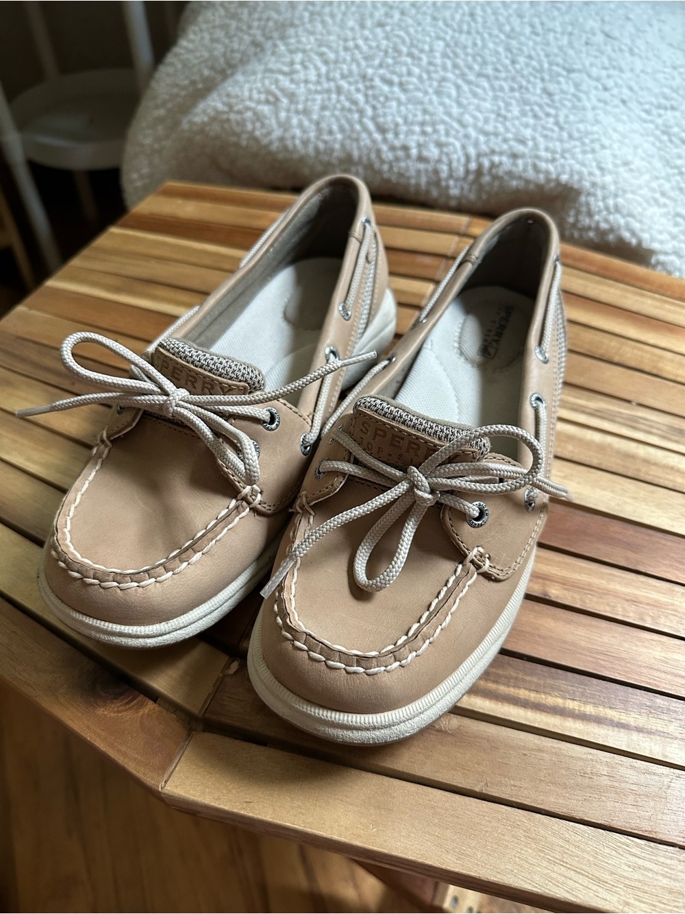 Sperry Women’s Tan Leather Boat Moccasins